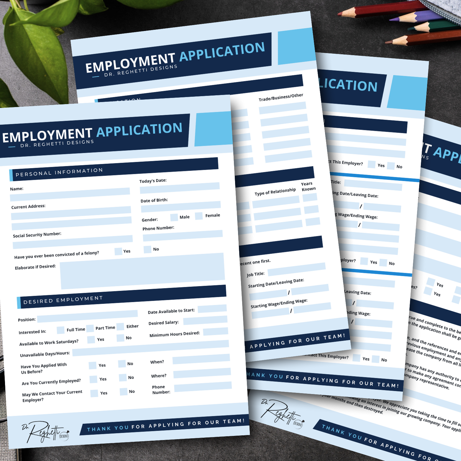 employment application for optometry private practice