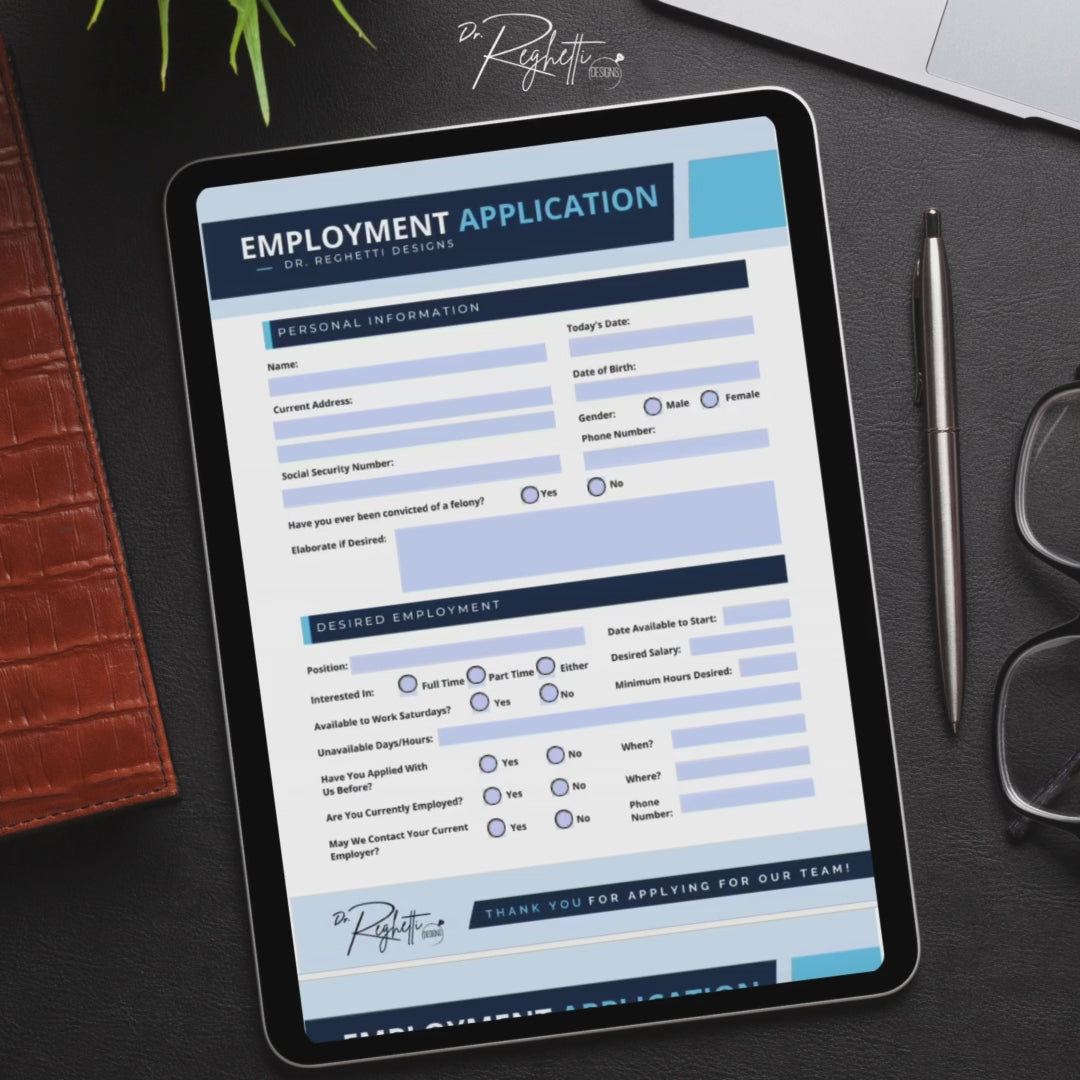 fillable PDF employment application for optometry private practice optometrists 