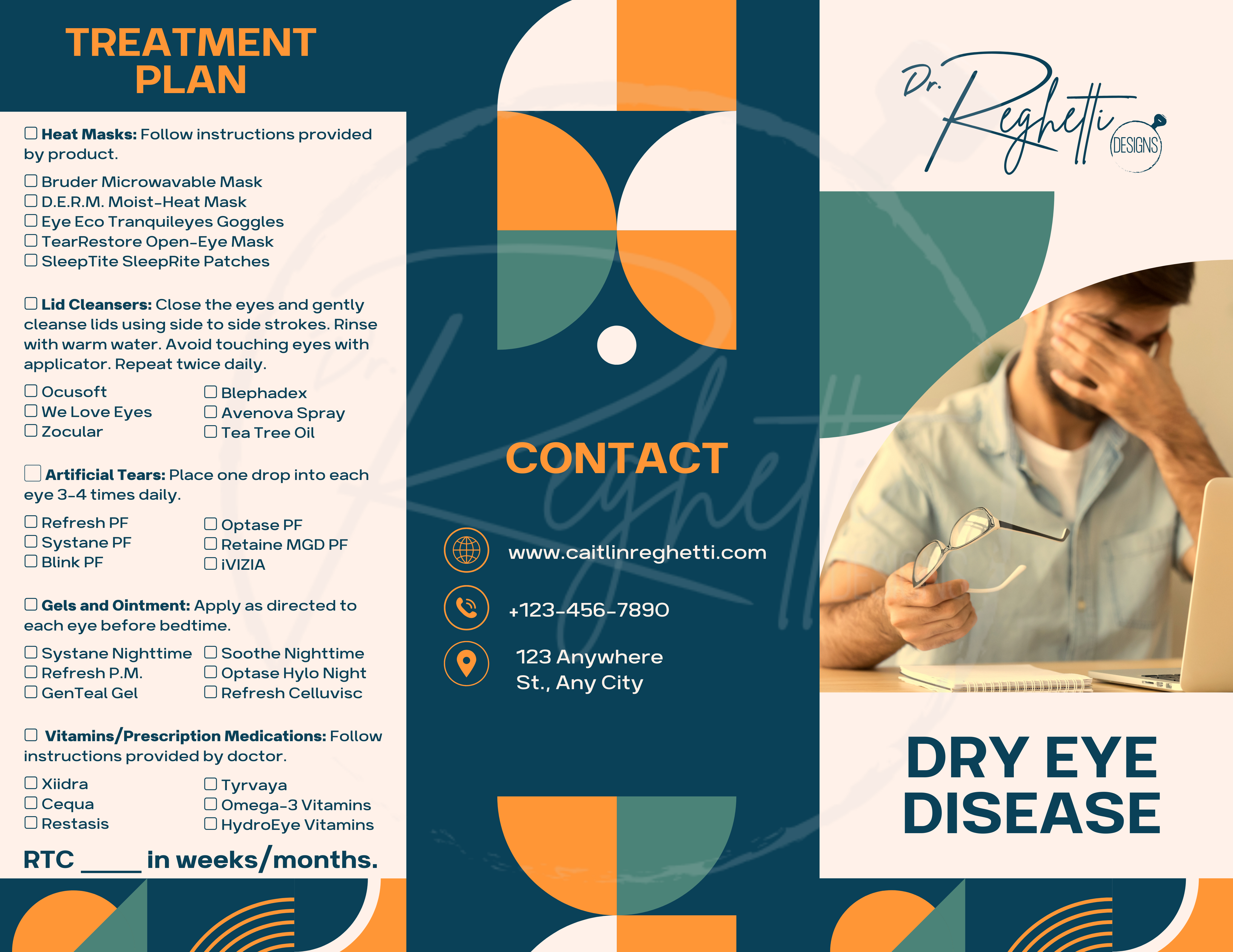 dry eye treatment brochure for optometrists with home remedies treatment plan and in office treatments