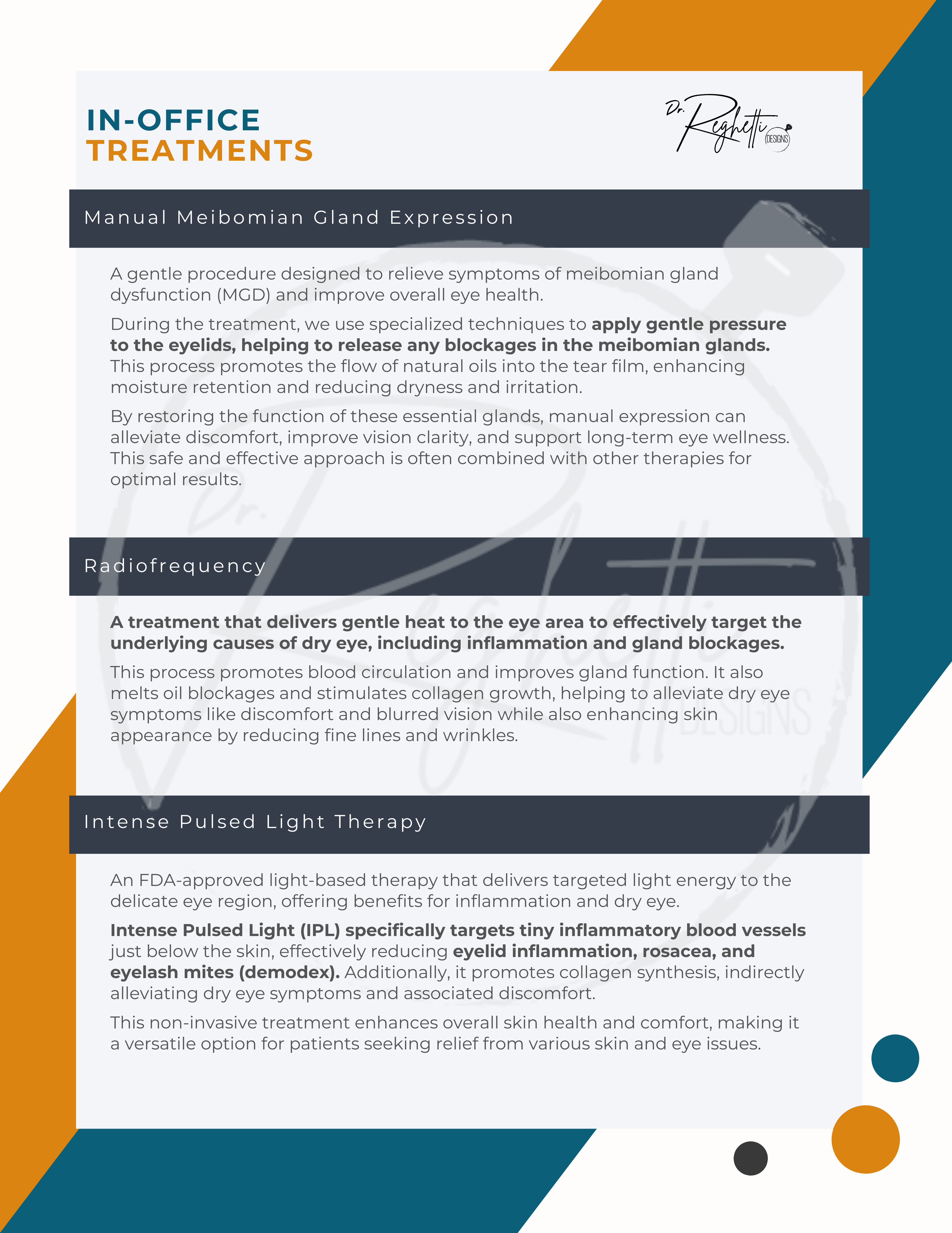 in office treatment explanations for dry eye 