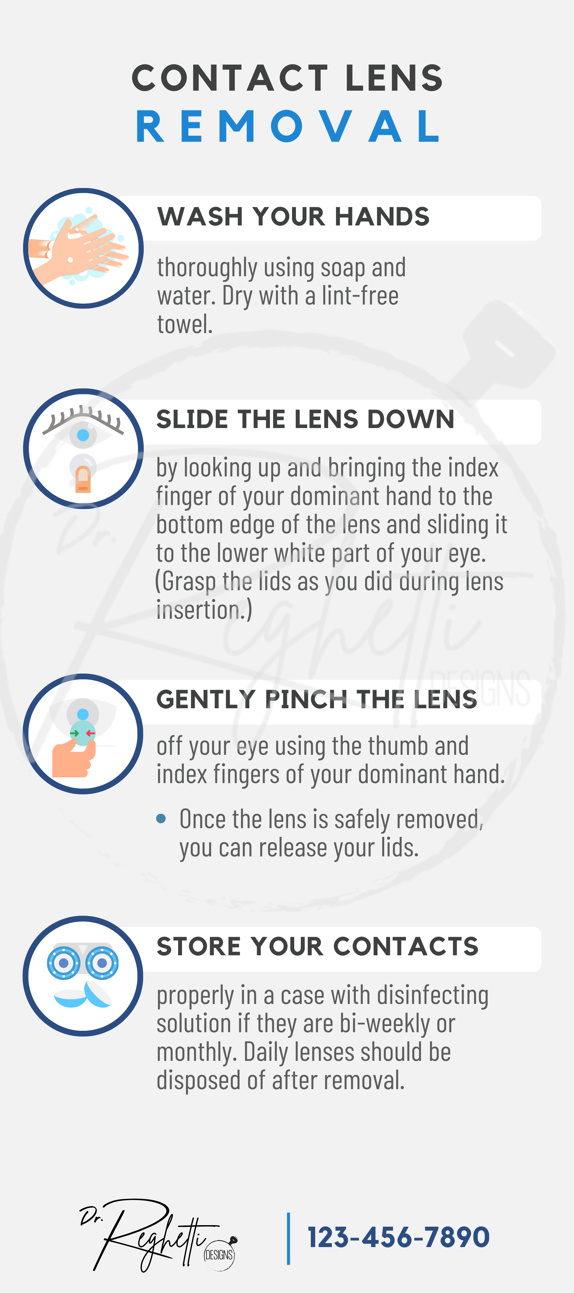 contact lens insertion and removal guide with tips for new contact lens wearers exam room office optometry