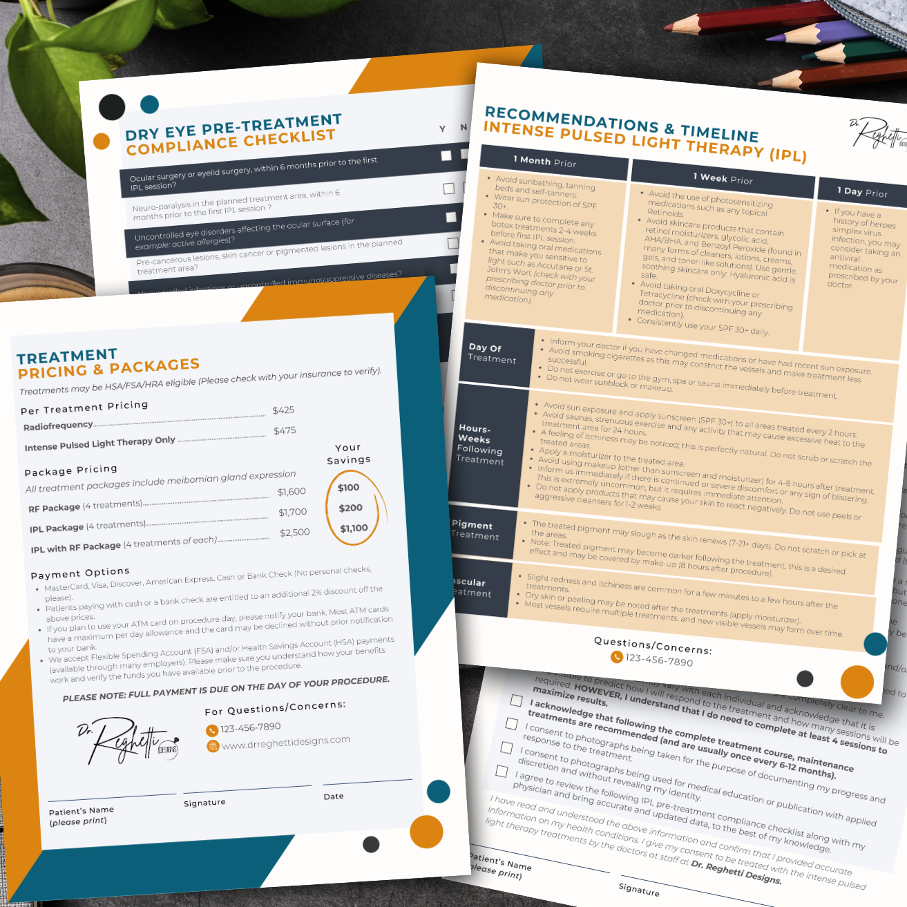 ipl radiofrequency patient consent forms for optometry aesthetic practice dry eye speciality clinic 