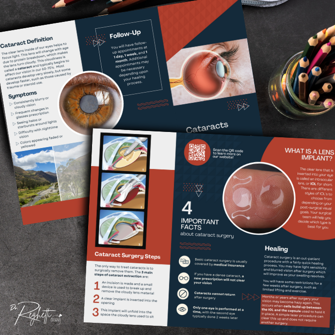customizable cataract brochure for optometrists and ophthalmologists 