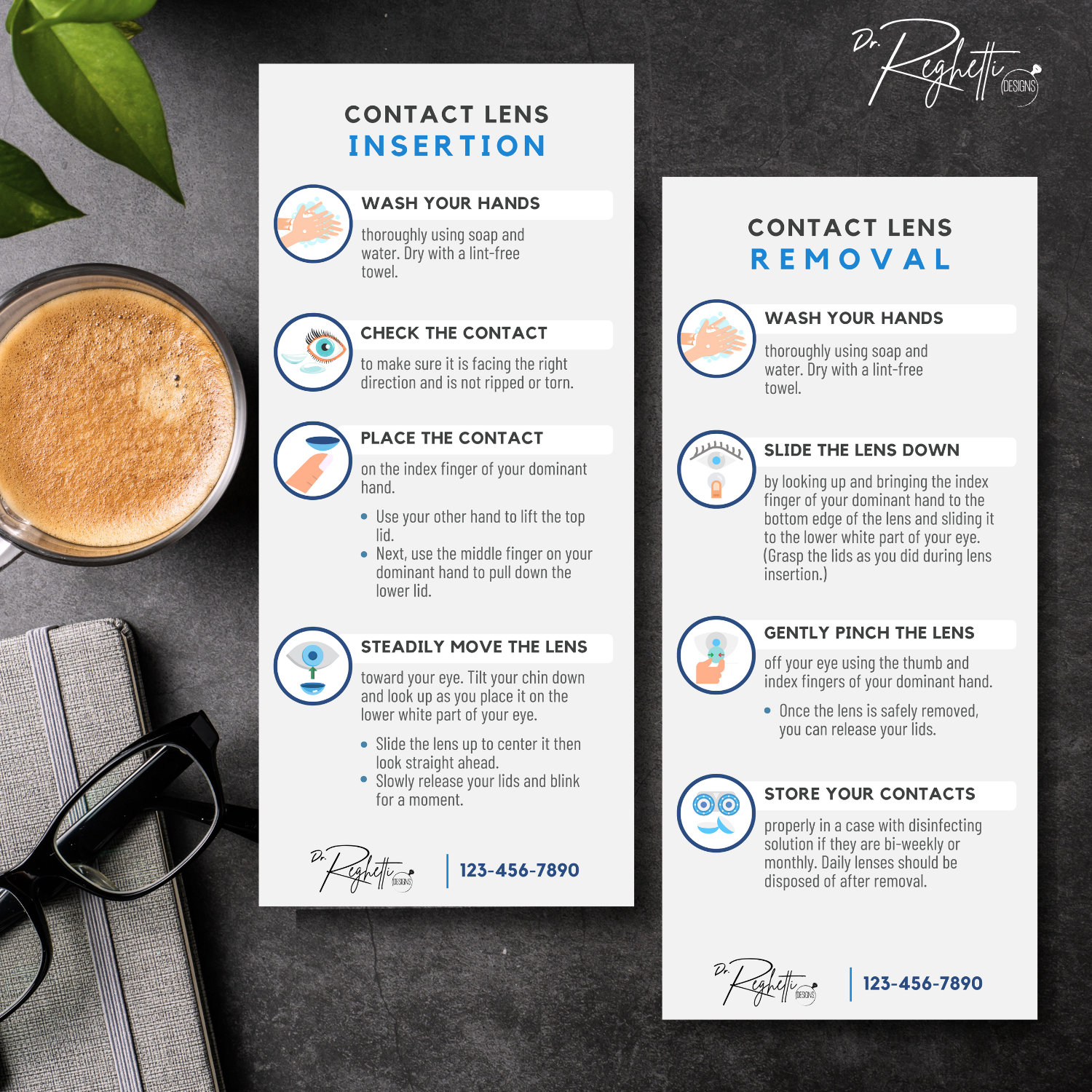 contact lens insertion and removal guides with step by step instructions for new contact lens wearers optometry office 