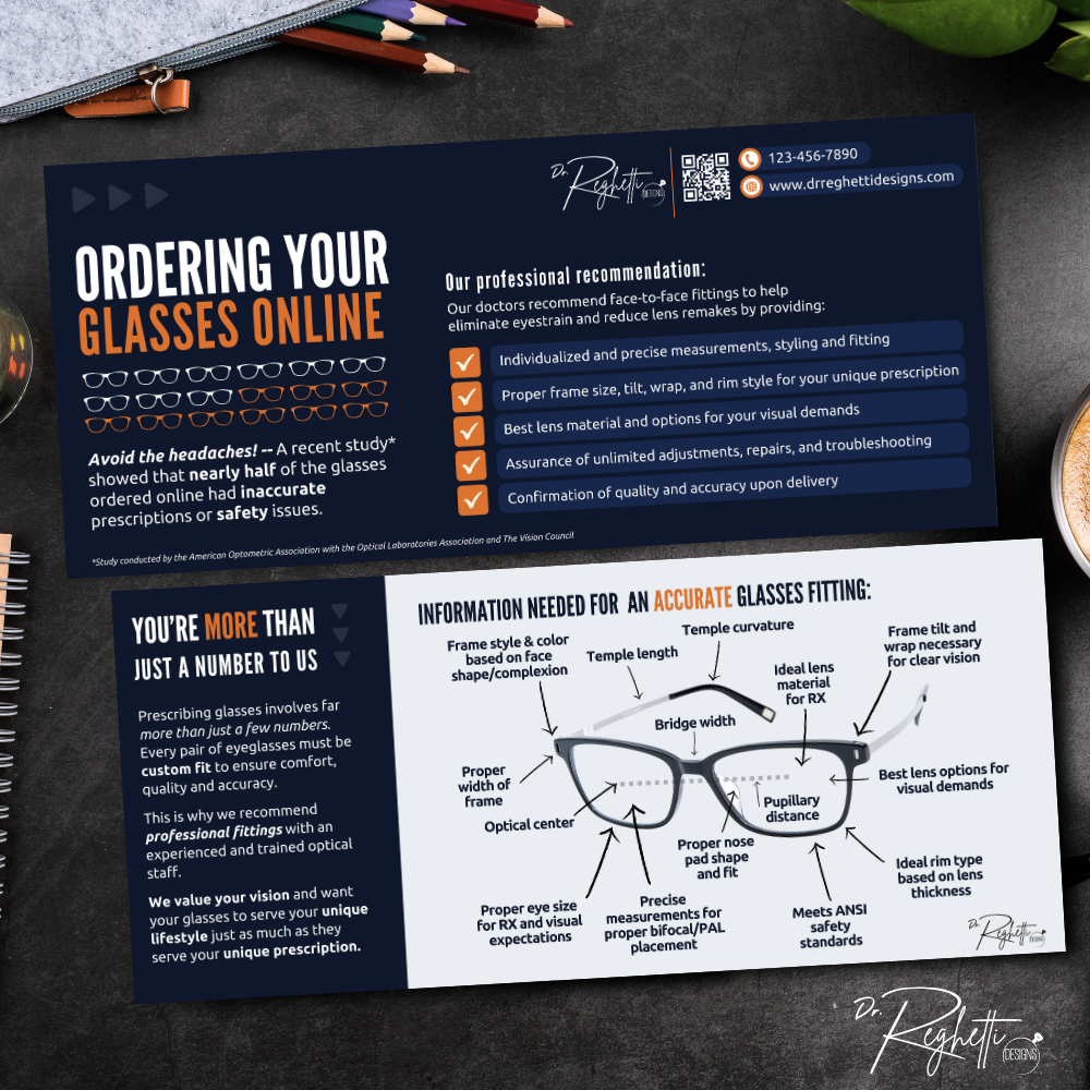 optometrist guide to buying glasses online patient education card